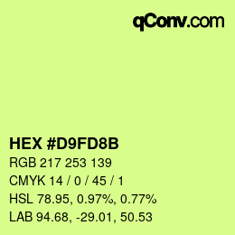 Color code: HEX #D9FD8B | qconv.com