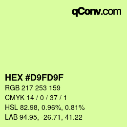 カラーコード: HEX #D9FD9F | qconv.com