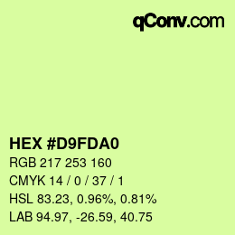 Color code: HEX #D9FDA0 | qconv.com
