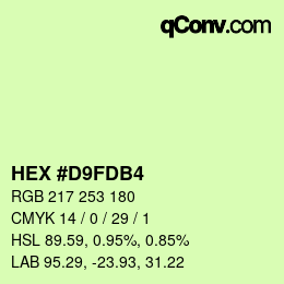 Color code: HEX #D9FDB4 | qconv.com