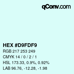 カラーコード: HEX #D9FDF9 | qconv.com