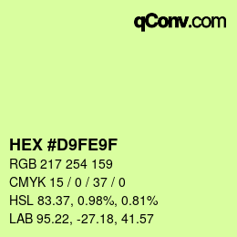 Color code: HEX #D9FE9F | qconv.com