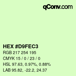 カラーコード: HEX #D9FEC3 | qconv.com