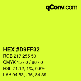 Color code: HEX #D9FF32 | qconv.com