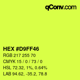 Color code: HEX #D9FF46 | qconv.com