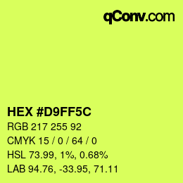 Color code: HEX #D9FF5C | qconv.com