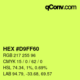 Color code: HEX #D9FF60 | qconv.com