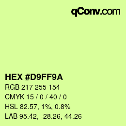 Color code: HEX #D9FF9A | qconv.com