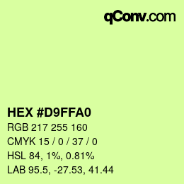 Color code: HEX #D9FFA0 | qconv.com