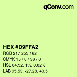 Color code: HEX #D9FFA2 | qconv.com