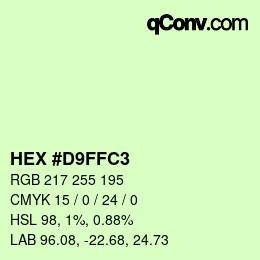 カラーコード: HEX #D9FFC3 | qconv.com