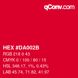 Color code: HEX #DA002B | qconv.com