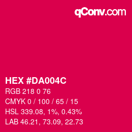 Color code: HEX #DA004C | qconv.com