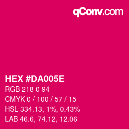 Color code: HEX #DA005E | qconv.com