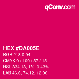 Color code: HEX #DA005E | qconv.com