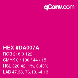 Color code: HEX #DA007A | qconv.com