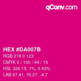 Color code: HEX #DA007B | qconv.com