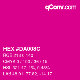 Color code: HEX #DA008C | qconv.com