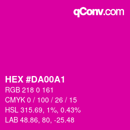 Color code: HEX #DA00A1 | qconv.com