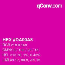 Color code: HEX #DA00A8 | qconv.com