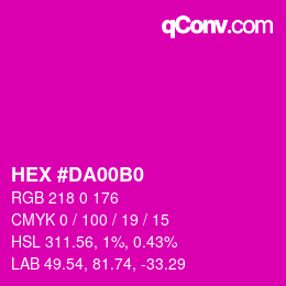 Color code: HEX #DA00B0 | qconv.com