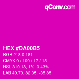Color code: HEX #DA00B5 | qconv.com