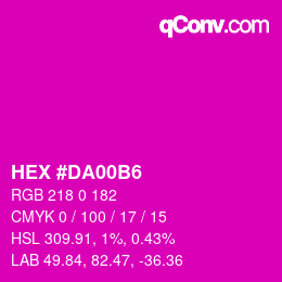Color code: HEX #DA00B6 | qconv.com