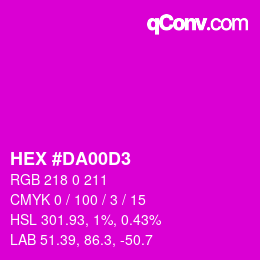 Color code: HEX #DA00D3 | qconv.com