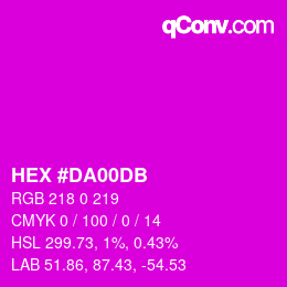 Color code: HEX #DA00DB | qconv.com