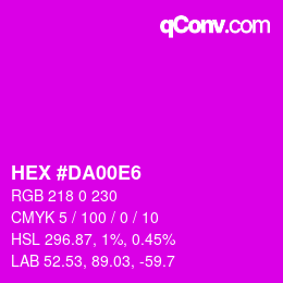 Color code: HEX #DA00E6 | qconv.com