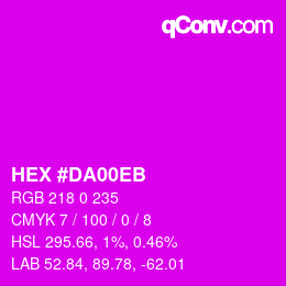 Color code: HEX #DA00EB | qconv.com