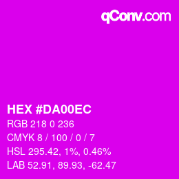 Color code: HEX #DA00EC | qconv.com