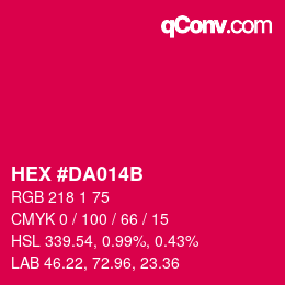 Color code: HEX #DA014B | qconv.com