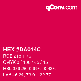 Color code: HEX #DA014C | qconv.com