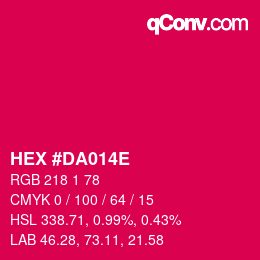 Color code: HEX #DA014E | qconv.com