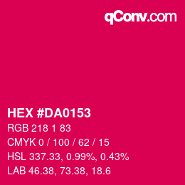 カラーコード: HEX #DA0153 | qconv.com