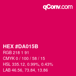 Color code: HEX #DA015B | qconv.com