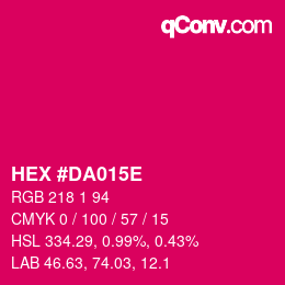 Color code: HEX #DA015E | qconv.com