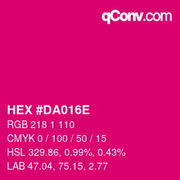 Color code: HEX #DA016E | qconv.com
