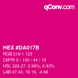 Color code: HEX #DA017B | qconv.com