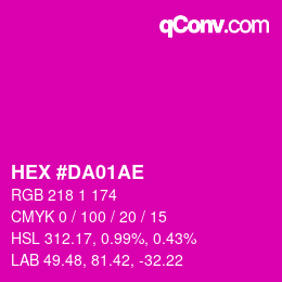 Color code: HEX #DA01AE | qconv.com