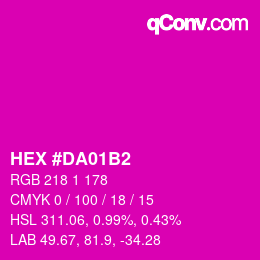 カラーコード: HEX #DA01B2 | qconv.com