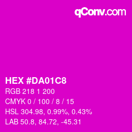 Color code: HEX #DA01C8 | qconv.com