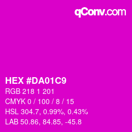 颜色代码: HEX #DA01C9 | qconv.com