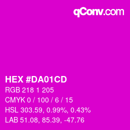 Color code: HEX #DA01CD | qconv.com