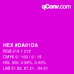 颜色代码: HEX #DA01DA | qconv.com