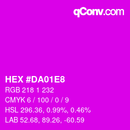 Color code: HEX #DA01E8 | qconv.com