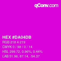 Farbcode: HEX #DA04DB | qconv.com