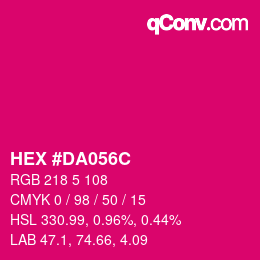 Color code: HEX #DA056C | qconv.com