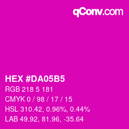 Color code: HEX #DA05B5 | qconv.com